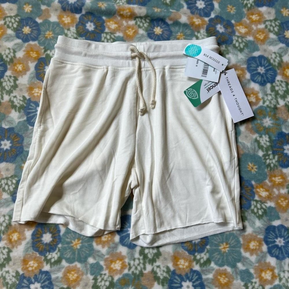 Threads 4 Thought Modal Terry cream white knit cloth shorts Women's small NWT